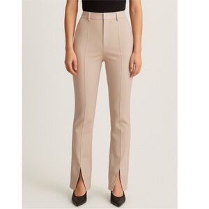 Abercrombie & Fitch Women's Slim Tailored Split-Hem Trousers in Beige
